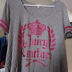Brand new without tags XL Juicy Corture shirt gray with deep pink sparkles